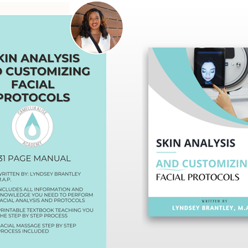 Skin analysis and customizing facial protocol manual guide | Instant Download