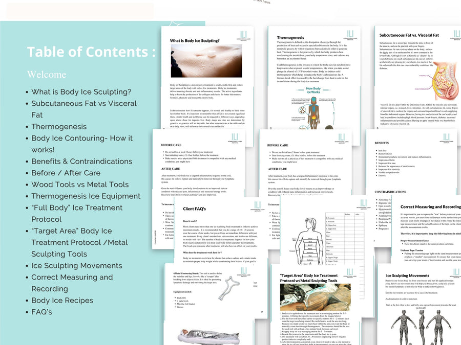 Body Ice Sculpting Training Manual, Body Ice Contouring| Instant Download